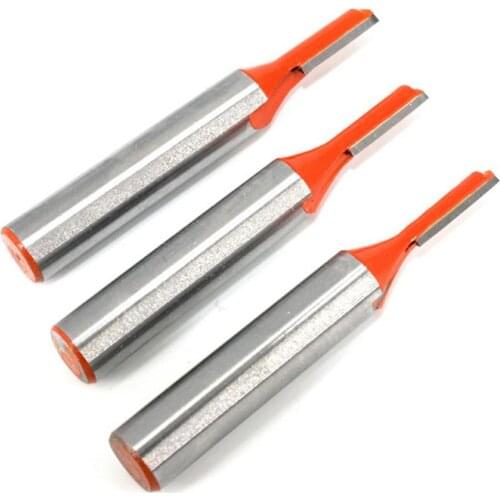 3pcs/set Shank Straight Router Bit Tungsten Carbide Single Flute Bit Wood Milling Cutter For Woodwork Tool