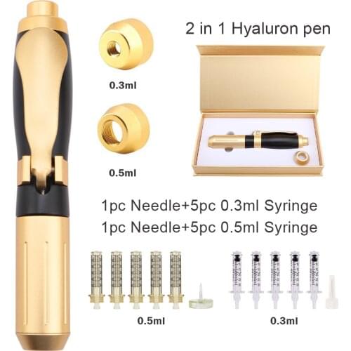 2 In 1 0.3ml 0.5ml Hyaluronic Acid Pen,Hyaluron Injection Pen,Wrinkle Removal Skin Care Tools,High Pressure Lip Filler Atomizer