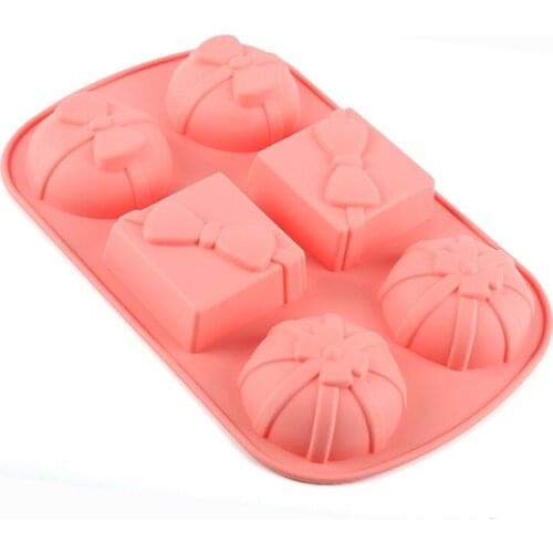 Silicone Mold Six Gift Cake Ice Chocolate Making Tools Silicone Cake Candy Jelly Soap Baking Mold Cake Mould Decorating Tools