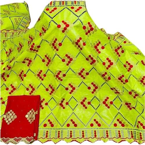 SJ Lace 2021 7Yards African Bazin Riche Lace Fabric Tulle Embroidery French 100%Cotton Lace Nigeria Materil Dress h3-28