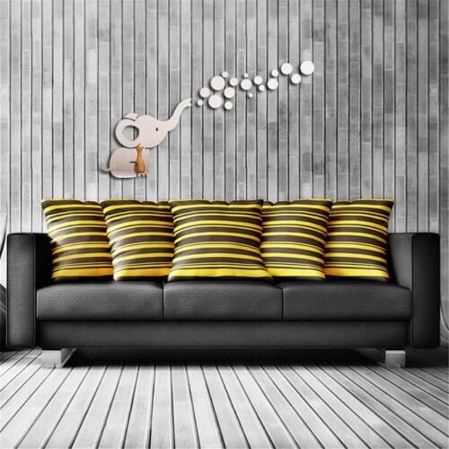 Elephant Acrylic Mirror Mural Stickers Wall Sticker Badroom Decor Living Room Home Decoration Accessories