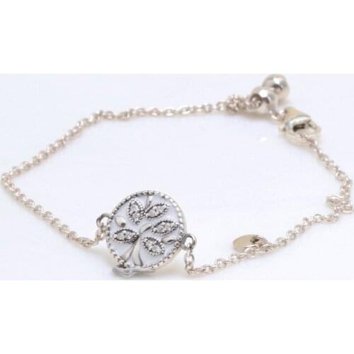 100% Genuine 925 Sterling Silver Epoxy stretch tree of life bracelet for Christmas Gift
