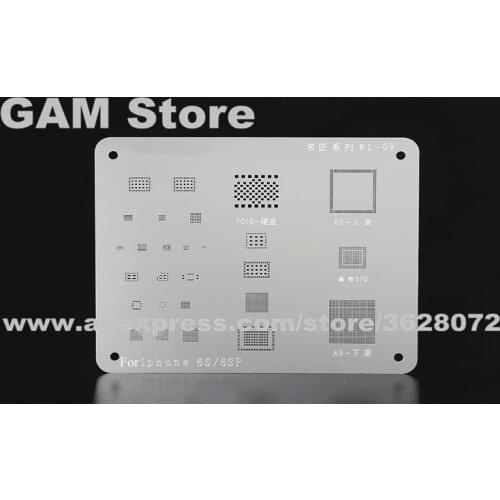 For iPhone 6S 6SPlus BGA Stencil A9 CPU RAM Wifi Nand flash Baseband Power IC Reballing Heat Template Thickening Tin Plant Steel