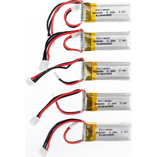 5pcs 7.4V 300mAh 30c Li-Po Battery For WLtoys F959 Airplane Spare Parts