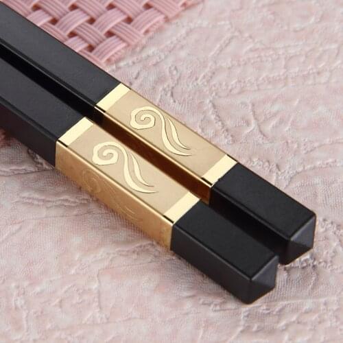 Janpanes Korea Chinese Style Alloy Chopsticks Gold Silver Chopsticks Hotel Restaurant Use Chinese Tableware Untensils Flatware