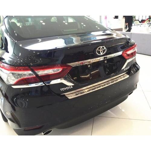 JY SUS304 Stainless Steel Rear Outer Bumper Protector Sill Molding Garnish Trims Cover Car Accessories For TOYOTA CAMRY 2018