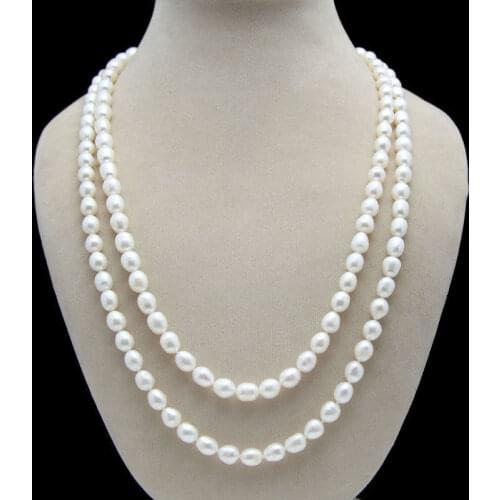 Women Gift word Love real AA 8-9mm White pink oval Cultured Pearl length freshwater Necklace 6. -jewelry