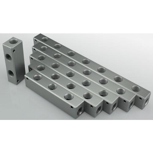 1/4" BSP Female Thread 25x20mm Air Compressor Splitter Aluminium Manifold Block Quick Connector Pneumatic Fitting