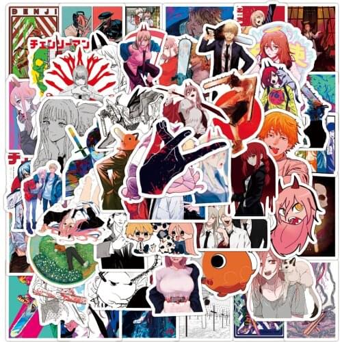 10/50PCS Classic Anime Chainsaw Man Cartoon Stickers Graffiti Motorcycle Travel Luggage Guitar Skateboard Waterproof Sticker