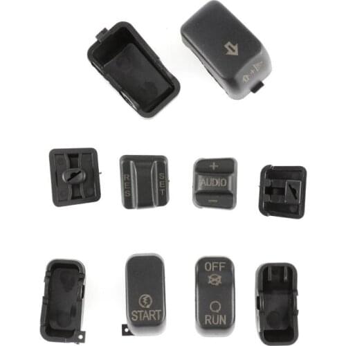 10Pcs/set Black Chrome Motorcycle Hand Control Switch Housing Switch Button Caps Cover For Harley-Davidson