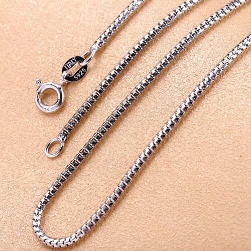 2020 new fashion female necklace real pure S925 sterling silver jewelry 1.6mm bag valley chain woman necklace