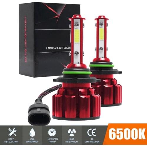 4 Sides LED Car Headlight Fog Lamp Bulbs 6500K 8000LM 52W IP68 Waterproof Auto Lamps Fog Light