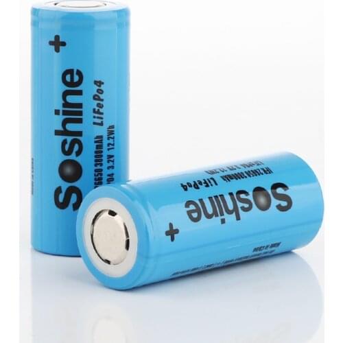 Soshine 26650 LiFePO4 Battery: 3.2V 3800mAh Rechargeable Battery with Battery Case Box
