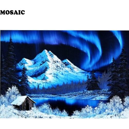 New Full Diy 5D Amazing Northern Lights Diamond Painting Cross Stitch Embroidery Beauty Scenery Square Diamond Mosaic Crafts