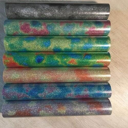 Free shipping 1 piece 25cmx50cm TPU Glitter Heat Transfer Vinyl for Heat Press Machine Tshirt Iron On HTV Printing