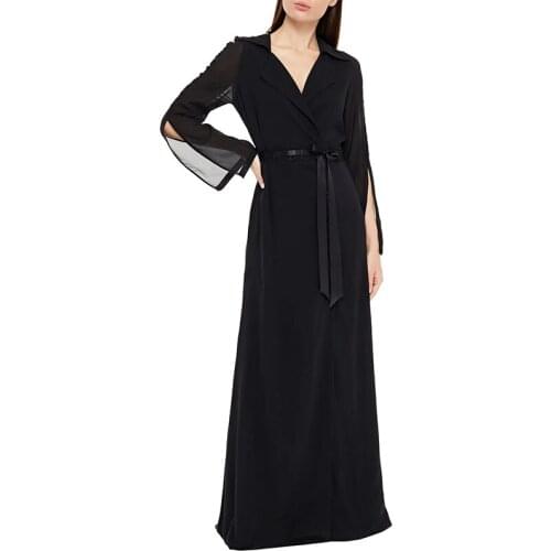 Black Bridal Boudoir Gown Long Sleeve Wedding Sleepwear Bathrobes Nightgowns Robes Women Dress Kimono Chiffon