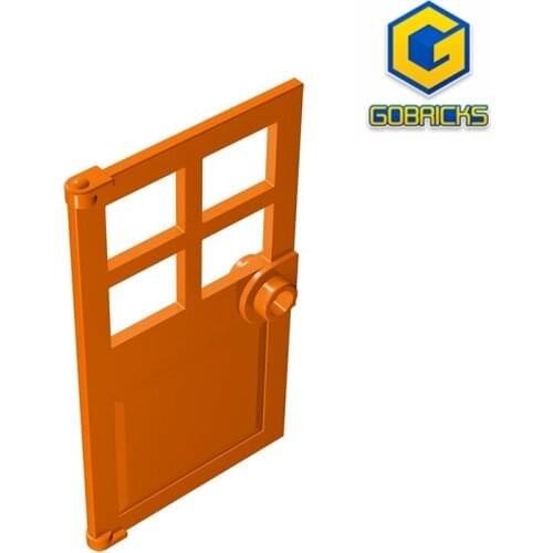 Gobricks GDS-876 Door 1 x 4 x 6 with 4 Panes and Stud Handle compatible 60623 pieces of childrens toys