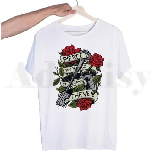 Pierce The Veil Post-hardcore Band Music Fans Tshirts Men Fashion Summer T-shirts Tshirt Top Tees Streetwear Harajuku Funny