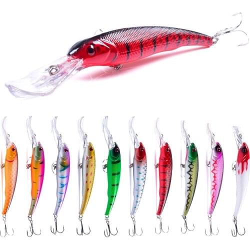 HENGJIA 50pcs 28g/16.5cm Deep Diving Hard Plastic Minnow Trolling Fishing Lure for Bass Pike Artificial Bait Crankbait wholesale