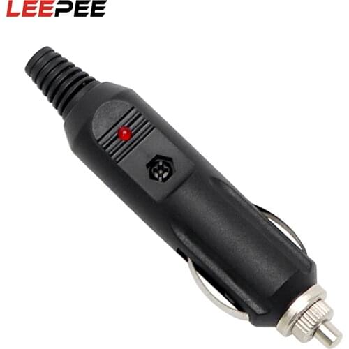 LEEPEE 1pcs Unviersal LED Red Indicator Male Car Cigarette Lighter Socket Plug Connector With Fuse Auto Replacement Car-styling