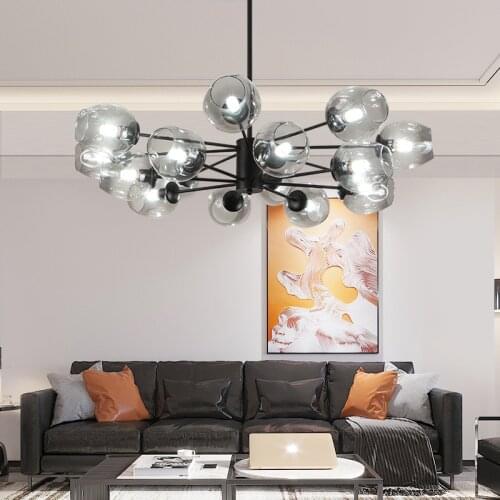 Modern Lustre Glass Ball LED Chandelier Lighting Home Decor Chandelier for Living Room Hotel Restaurant Indoor Lighting Fixtures