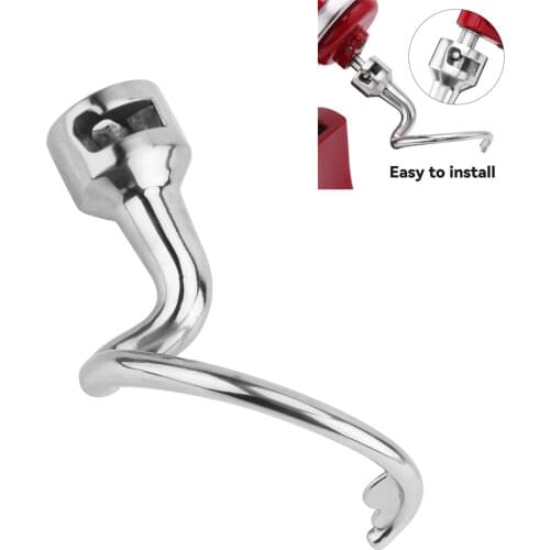 Metal Dough Hook For KitchenAid Spiralizer Artisan KSM150 K45 K45SS KSM90 K5SS 5QT 4.5QT Tilt-Head W10674618 Crochet