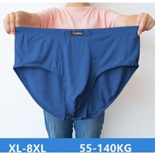 Mens Underwear Modal High Waist Plus Size Oversized 6XL 7XL 8XL 140KG Triangle Pants Breathable Elastic Briefs Male Solid Underp