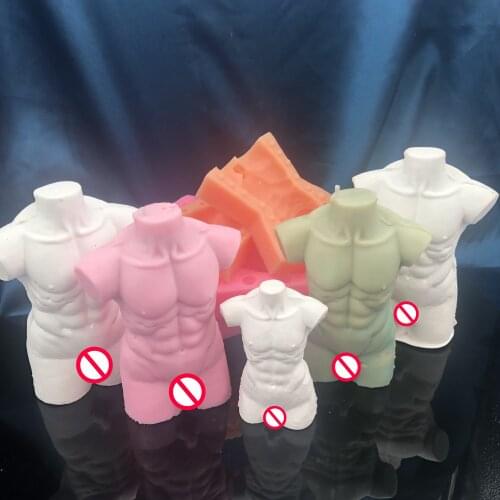Male Torso Silicone Candle 3D Man Nude Mould Tool Naked Body Soap Mold Home Decoration Ornament