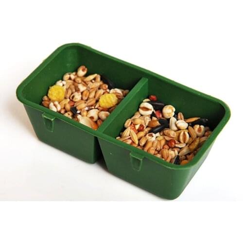 2 In 1 Parrot Food Water Bowl Dual Feeding Cup Plastic Bird Pigeons Cage Water Food Feeder Bird Parrot Pet Water Bowl