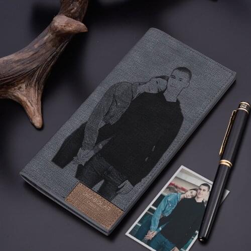 Gift for Men,Mens Wallet,Personalized Wallet,PU Leather Wallet,Engraved photo Wallet,Gift for Dad,Boyfriend Gift for Man,Valenti
