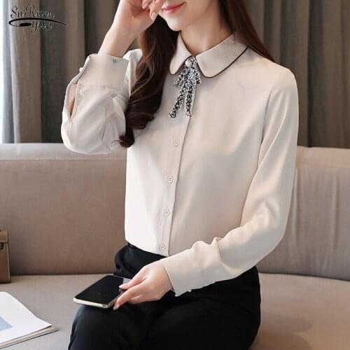 Casual Vintage Cardigan Shirts Women Clothing Blusas Mujer 2020 Solid Long Sleeve Women Blouse and Tops Plus Size 8102 50