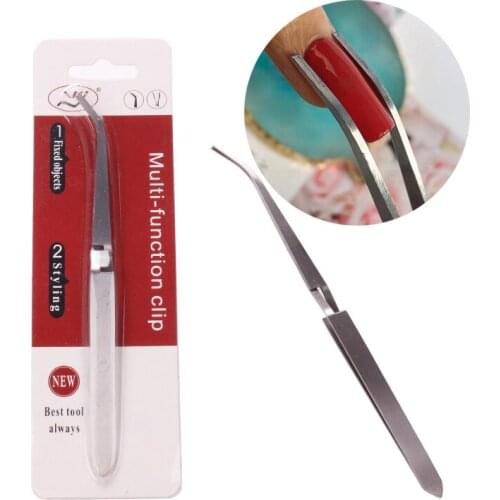 Stainless Steel Eyelashes Tweezers Professional For Nail Art Lashes Extension Gold Decor Anti-static Eyebrow Tweezers