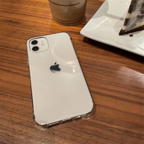 Shockproof Bumper Transparent Silicone Phone Case For iPhone 13 X XR XS Max 8 7 Plus SE Clear protection Cover For 12 11 Pro Max