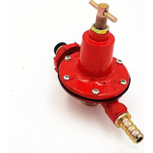 Furnace Gas Pressure Reducing Valve LP Gas Propane Regulator Adjustable Liquefied Gas Medium Pressure Valve for BBQ Camping, Red