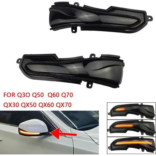 Rearview Mirror Repeater Indicator LED Turn Signal Light Dynamic Blinker For Infiniti Q30 Q50 Q60 Q70 QX50 QX60 QX70 2017 2018
