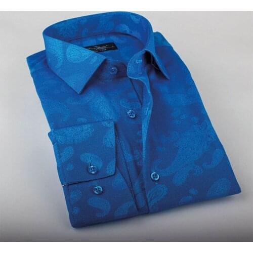 New Arrivals Mens shirts Printed long sleeve Cotton Carlo Potti Autumn Brand Clothing Fashion Dress 100% Cotton Slim Fit Formal Dresses