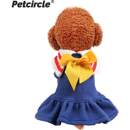 PETCIRCLE Dog Puppy Clothes Beautiful Girl Woolen Dress Pet Cat For Teddy Schnauzer Chihuahua Bichon For Small Dog Clothing