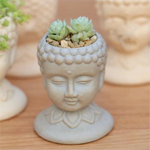 PRZY Silicone Mold 3d Vase Molds Cement Planter Mould Buddha Head Flower Pots Handemade Mold Silica Gel CIQ,EEC,CE / EU 001