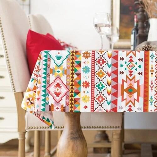 Bohemian style tablecloths cotton American village tablecloth colorful geometric desk cover cloth tablecloth