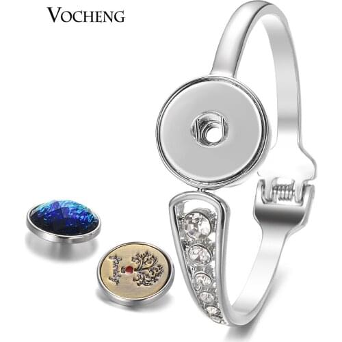 Vocheng Ginger Snap Bracelet Snap Jewelry Bangles with Rhinestone Exchange DIY Jewelry fit 18mm Snap Buttons NN-742