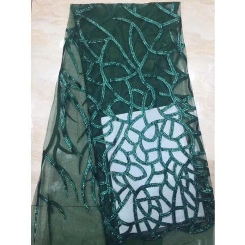 Top quality ZH-10436 embroidered African Tulle Lace Fabric with sequins for bridal dress