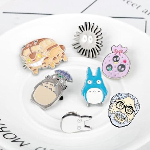 Japan Miyazaki Hayao Anime Cute Cartoon Brooch Totoro Enamel Pins & Brooches for Men Women Backpack Collar Lapel Badges Brooch-4