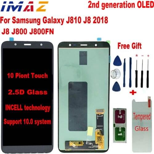 IMAZ 2 generation Oled LCD For Samsung J8 2018 J8 J800 J800F/Y LCD Display Touch Screen Digitizer Assembly For Samsung J810 LCD