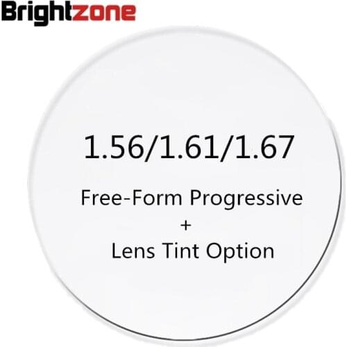 1.56/1.61/1.67 Interior Free-Form No-line Progressive Lenses + Lens Tinted Color Cr-39 Eyeglasses Prescription Rx Glasses Lenses