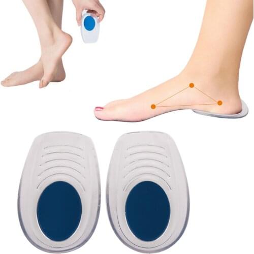 1 Pair Men Women Silicon Gel heel Cushion insoles soles relieve foot pain protectors Spur Support Shoe pad High Heel Inserts
