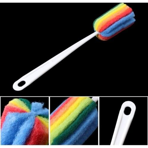 1 PC Bottle Scouring Pad Cleaning Brush Wash Scrubber Long Handled For Glass Cup Mug
