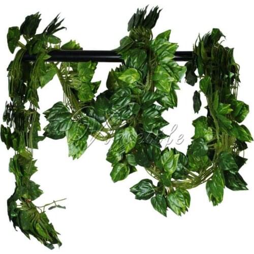 1Piece 2.3m Green Artificial Plants Fake plants Sleaf Rohdea Grape Ivy Vine Fake Foliage Party Garden Indoor outdoor Home Decor
