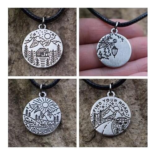1pcs Camping lamp necklace Autumn jewelry camper jewelry wth 55cm rope chain SanLan