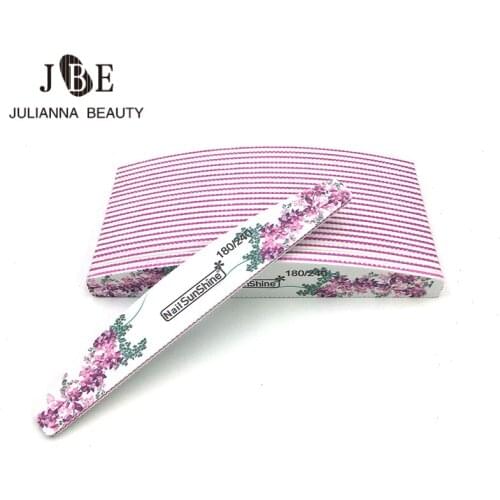 100Pcs Half-Moon-Shaped Nail File Nail Buffer Washable Grinding Polishing Sanding Buffing Manicure Pedicure Nail Art Tools