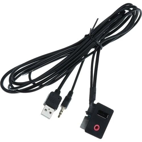 3.5mm Jack Aux and USB Input Extension Cable Connector Universal for Cars